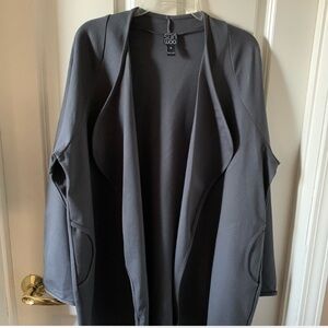 Clara Sun Woo Jacket Long Blazer Open Gray Lagenlook Business Pockets XL